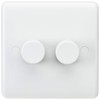 Knightsbridge CU2162 Curved Edge 2 Gang Dimmer, White - 230