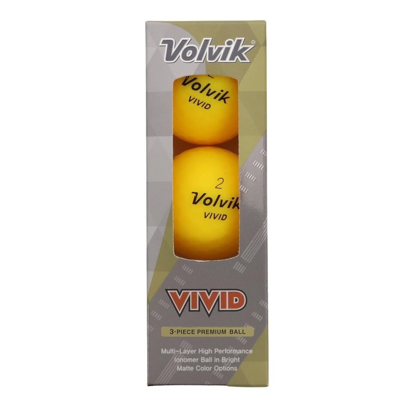 2022 Volvik Golf Balls VIVID 22 Yellow 1 Sleeve (Pack