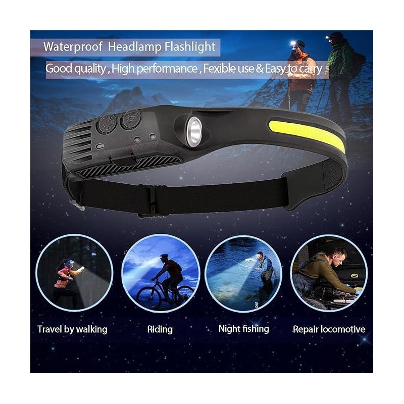 LED Headlamp Rechargeable ( 3Pack/ 2Pack/1Pack )- 230° COB Super