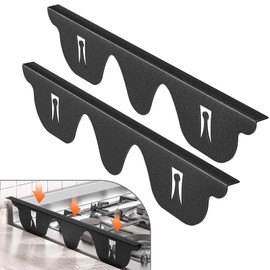 ZXMOTO Stove Gap Covers - 2PCS Stainless Steel Stove Side Gap Guards, 23.5 Inch Kitchen Oven Gap Cover, Gap Filler Between Stove and Counter (Black)