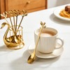 10-Piece Gold Leaf Espresso Spoons, 4.7" Stainless Steel