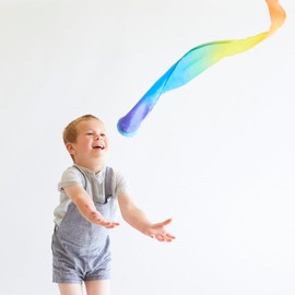 Sarah's Silks Skytail Blue Rainbow Comet - Waldorf Toys for Kids, 35" Long, Safe for Outdoor and Indoor Use