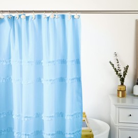 12-Pack of Beach-Themed Shower Curtain Stainless Steel Hooks, Decorative Seashell Coastal Shower Hooks for Bathroom Decor with Seahorses, Starfish, and Seashells