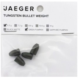 Jaeger Fishing Bullet Leads for Finesse Montages Green Pumpkin Tungsten Bullet Weight, Weight/Content: 5.3 g / Pack of 4
