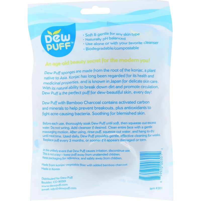 DEW PUFF Sponge Bamboo Charcoal, 1 EA