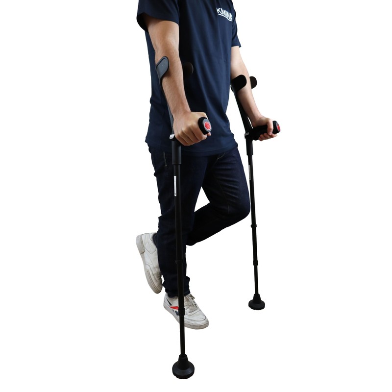 KMINA Forearm Crutches for Adults (x2 Units), Open Cuff, Extra