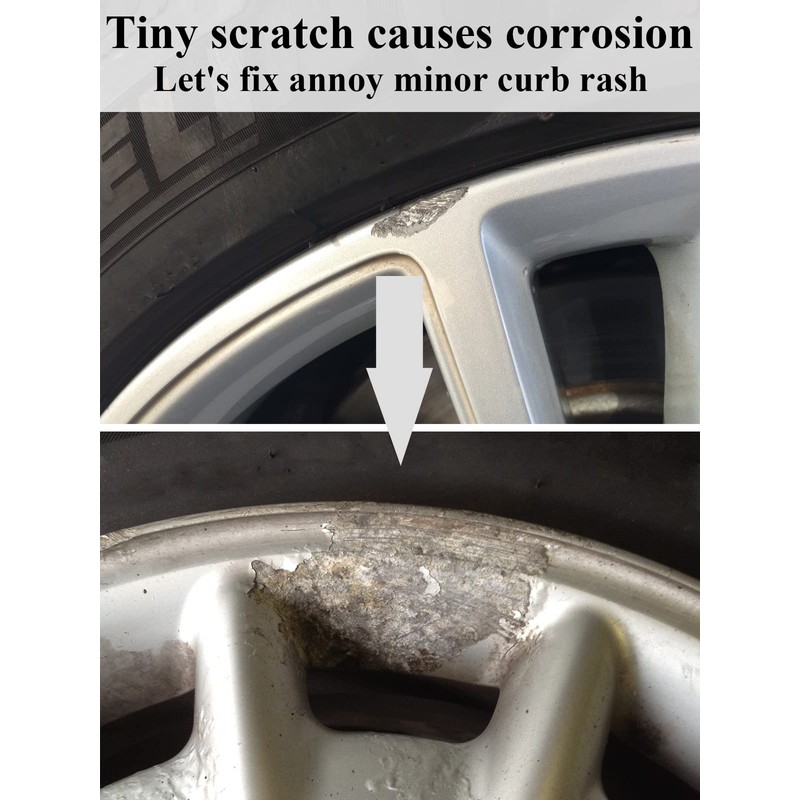 SYOAUTO Matte Black Rim Touch Up Paint, Car Wheel Scratch