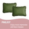 FMLIUY Set of 2 Microfiber Ruffle Pillow Cases Standard Size