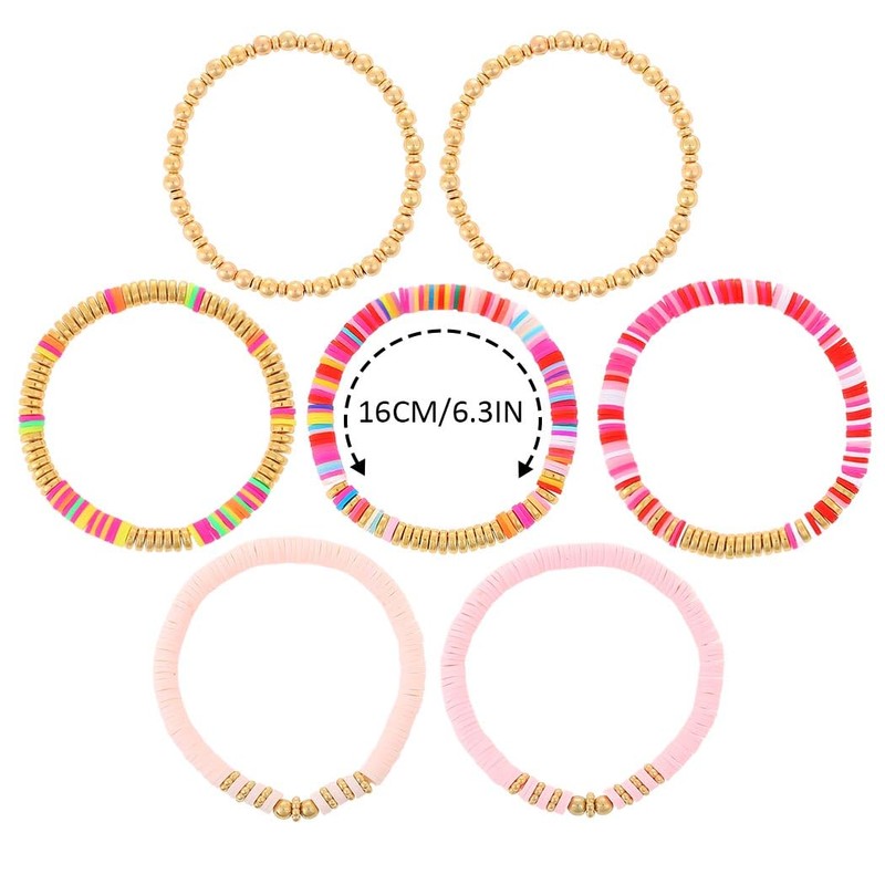Latious Heishi Bracelets Clay Bead Bracelets Stretch Bracelets for Women