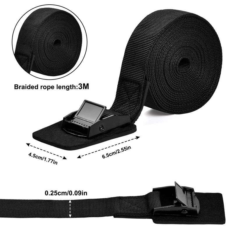 4 x Tie Down Straps 3 m, 2.5 cm Lashing
