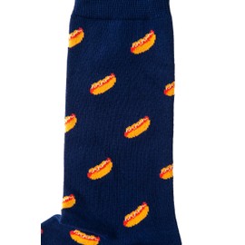 AUSCUFFLINKS Hot Dogs for Men Socks Sausages Hot Sausage Dog Sock for Him | New York Hotdog | Present for Work Colleague | Bday Gift for Guys (Hot Dog)
