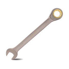 Meccion Combination Wrench 1-1/8 Inch SAE Open End Ratcheting Wrench - Industrial Grade Gear Spanner with Grey Nickle Plated