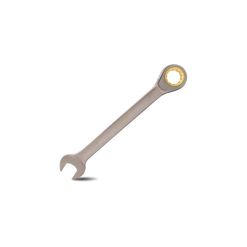 Meccion Combination Wrench 1-1/8 Inch SAE Open End Ratcheting Wrench