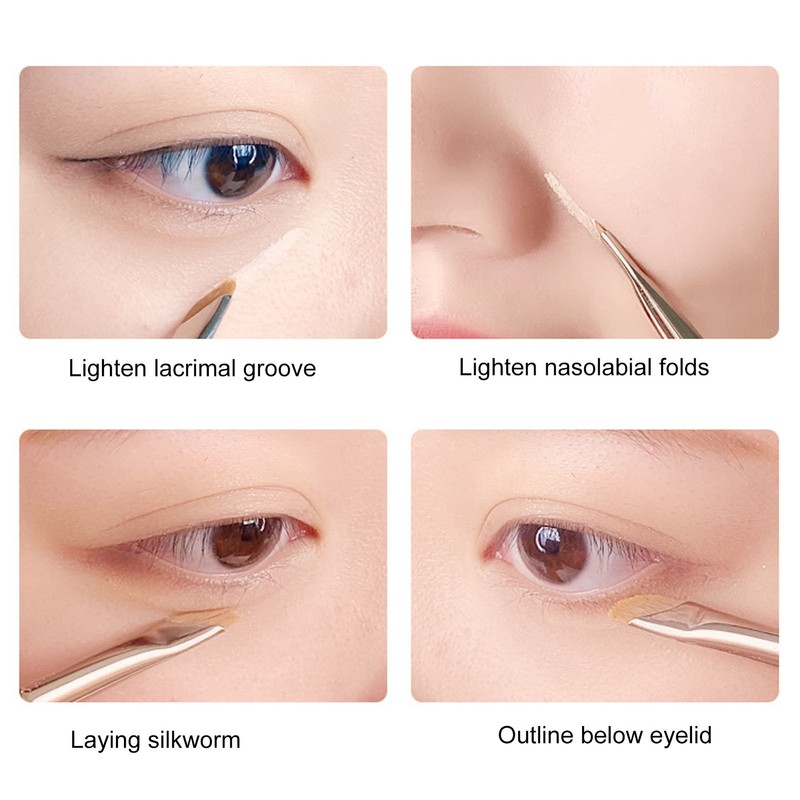 10pcs Sickle Eyeliner Brush Double Ended Sickle Eyeliner Detail Brush