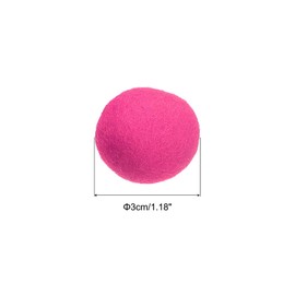 PATIKIL Wool Felt Balls Beads Wool Felting Woolen Fabric 3cm 30mm Rose Red for Home Crafts Handcrafts Project DIY Pack of 5