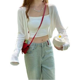 ALMLWIAJ Women's Golf Cooling Shawl Outdoor Sun Protection Arm Sleeves White