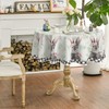 Horaldaily Easter Tablecloth 70×70 Inch Round, Flowers Bunny Buffalo Plaid