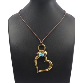 GelConnie Leather Necklace for Women Gold Heart Boho Choker Necklace Long Leather Necklace Womens Leather Necklace Adjustable Cord Necklace