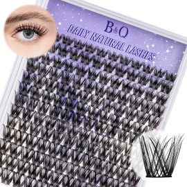 Lash Clusters Natural Cluster Eyelash Extensions 156 PCS Eyelash Clusters C Curl Z01 Individual Lashes for Beginners 8-18mm Cluster Lashes Superfine Band Eyelash Extension（Z01-C-8-18mix）