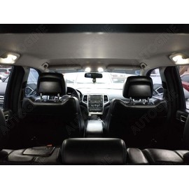 AUTOGINE 12 Piece LED Interior Lights Kit for Jeep Grand Cherokee 2005 2006 2007 2008 2009 2010 Super Bright 6000K White Interior LED Light Bulbs Package + Install Tool