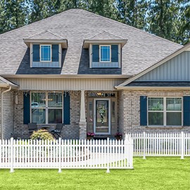 AwnPro 2Sets 32.6" H x 84" W Straight White Vinyl Fence Panels Decorative Garden Fence for Garden Patio Pool (2x34 Pickets)