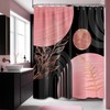 QGHOT Black and Pink Shower Curtain Boho Mid Century Dark