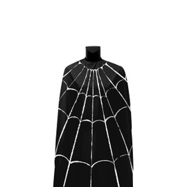 Illuzien Spider Web PRO - Capa de peluquero para corte de pelo, accesorios de peluquero resistentes al agua, capa profesional, negro, regular, Negro, Regular