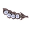 Alilang Golden Tone Bronze Topaz Rhinestone Four Faux Pearl Peas