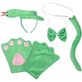 dressforfun 302044 – Costume Set Snake for Adults, Headband with Snake, Gloves, Bow Tie and Tail