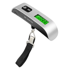 Digital Hanging Luggage Scale, Rubber Paint, Temperature Sensor, 110 Pounds, Silver