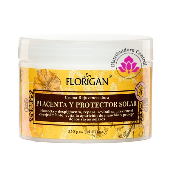Crema Rejuvenecedora Placenta y Protector Solar Florigan® 350grs.