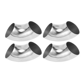 Motoforti 4pcs 90 Degree Mandrel Bend Elbow Car Exhaust Pipe Tubing Piping 2.5" Inch OD Thickness 1.0mm/19GA 63x152x1.0mm 304 Stainless Steel Silver Tone