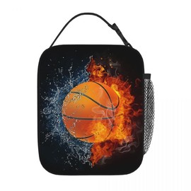 Uivebres Basketball Insulated Lunch Box for Women Men Large Reusable Lunch Bag Leakproof Portable Cooler Tote Bags for Work Picnic Office Travel Outdoors