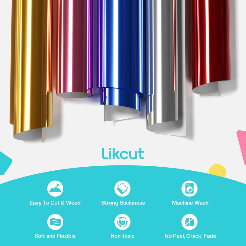 Likcut Metallic Pink Heat Transfer Vinyl HTV, 12" x 6ft