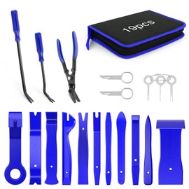 Nilight 19Pcs Auto Trim Removal Tool Set, Nylon Car Trim Panel Radio Audio Stereo Removal Tool Kit, Clip Plier Upholstery Remover Removal Tool Set with Portable Storage Bag
