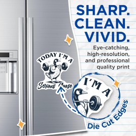 (2 Pack) Weightlifting Goose Magnets - Serious Goose - Funny Animal - 5" On Longest Side - Sticks to Smooth Flat Surfaces - Made in USA - MAG10834