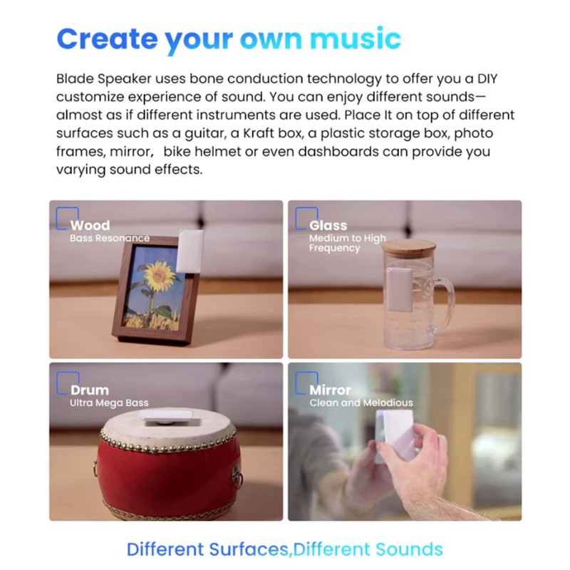 Tignapoo Bocoice Bone Conduction Speaker Wirelessly BT Speakers Mini Portable