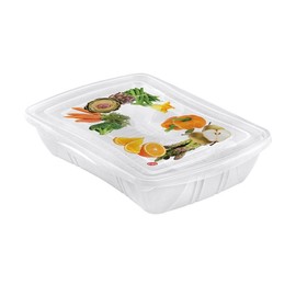 Snips Fresh Container 1.0 Litre Rectangular Clear Plastic Containers, Set of 3, Blue