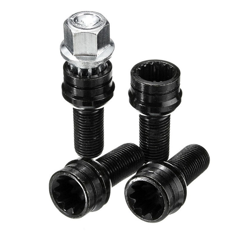 4 Pcs Steel Anti-Theft Wheel Bolts M14 x 1.5mm