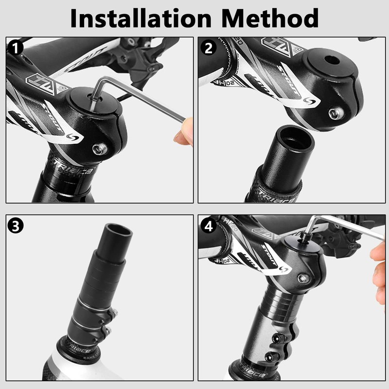 Bike Stem Riser Adjustable Bicycle Handlebar Extender Increases Bar Height