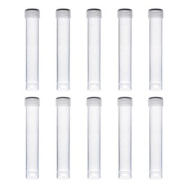HugeDE 10 Pcs 10ml Plastic Test Vials Small Graduated Tubes Laboratory Vials Liquid Sample Tubes Clear Lab Tubes with Screw Caps for Scientific Experiments