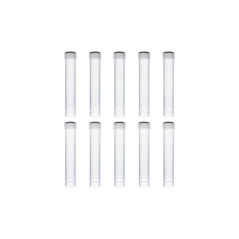 HugeDE 10 Pcs 10ml Plastic Test Vials Small Graduated Tubes