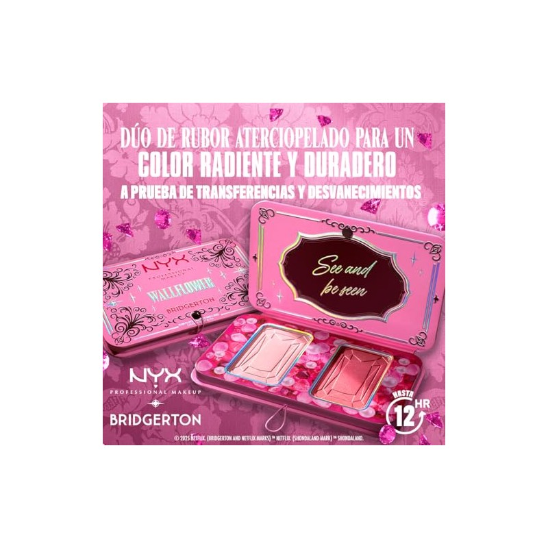Nyx Professional Makeup, Bridgerton Paleta de Rubor, Tono: Wallflower (rosa).