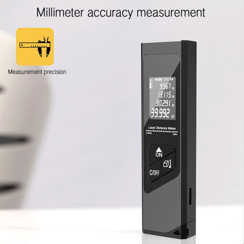 Laser Distance Measure with LCD Backlight 131 Feet High Accuracy