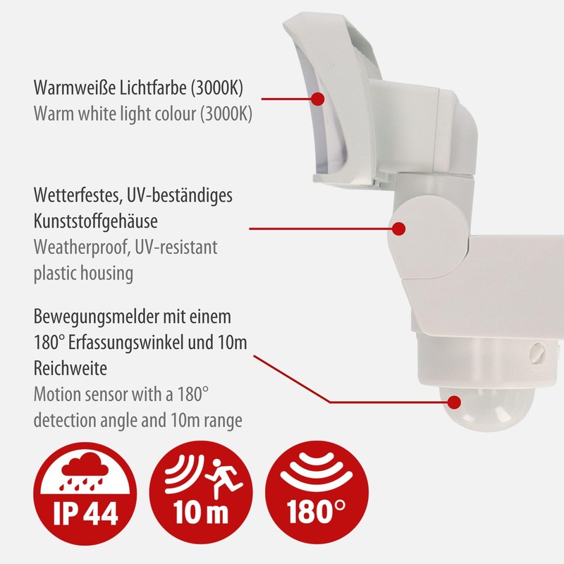 Brennenstuhl WS 2050 WP/LED Outdoor Spotlight with Motion Sensor 20