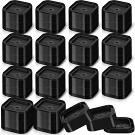 Bed Risers (Set of 16) Adjustable Furniture Risers Heavy Duty Stackable Bed Lifts Risers Desk Leg Riser Square Bed Elevators Bed Frame Risers for Mattress Table Sofa Chair Couch (Black,2.2 Inch)