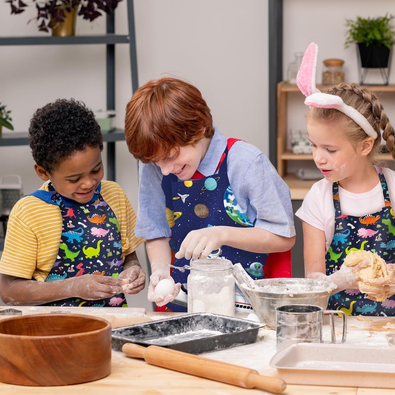 DECOWALL AP-004 Kids Apron – Space Planets for Boys Girls