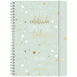 BRUNNEN Celebrate School Calendar 2023/2024 2 Pages = 1 Week A5 Mint