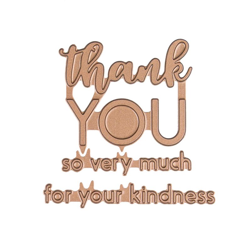 Spellbinders Glimmer Hot Foil Plate Combo, Metal, Thank You: 1.9