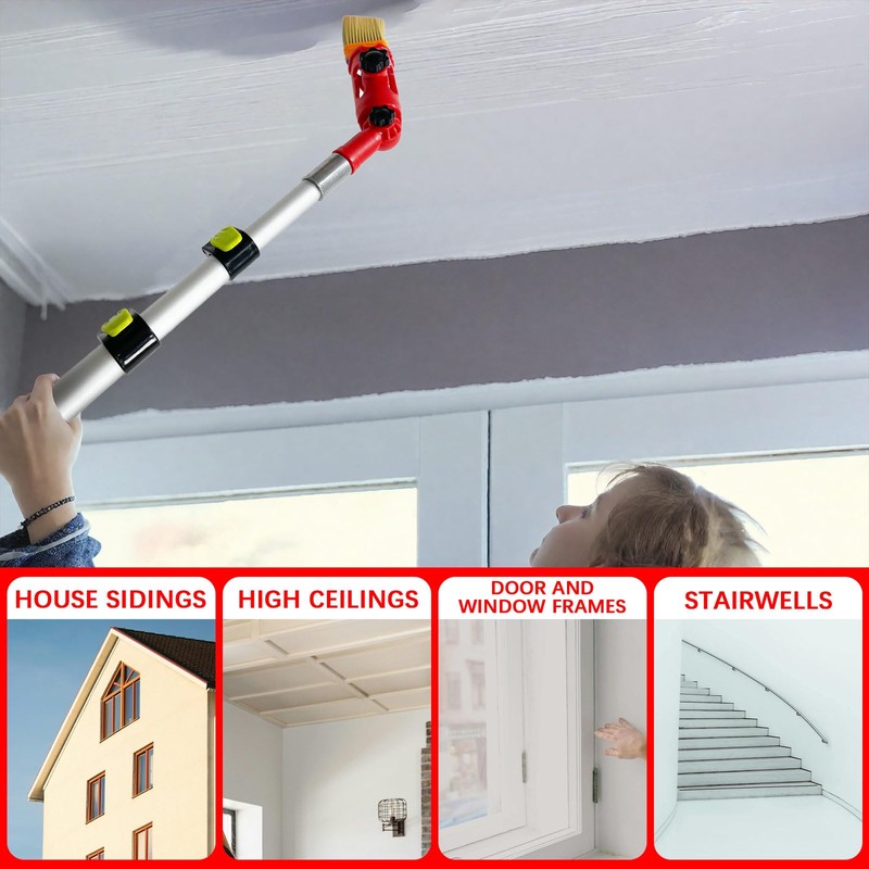 Multi-Angle Paint Brush Extender, Extension Pole Attachment Holder for Paint